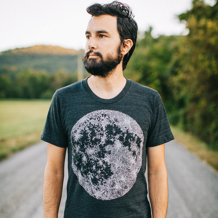 Full Moon Astronomy Print Mens Graphic Tee Tri-Blend Black