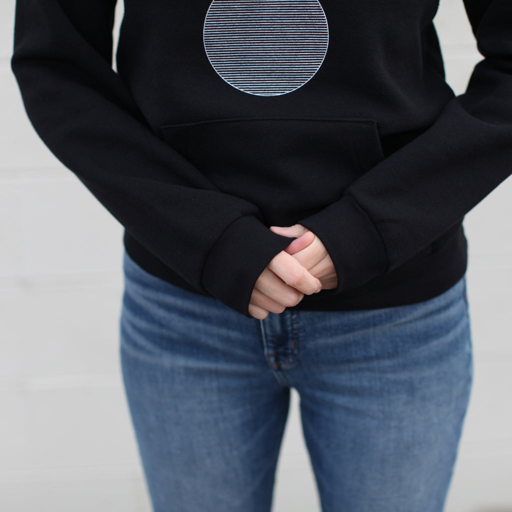 Phases of the Moon Unisex Fleece Pullover Hooded Sweatshirt Black