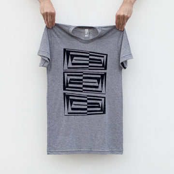 Vertigo Abstract Optical Illusion Print Mens Graphic Tee Heather Gray