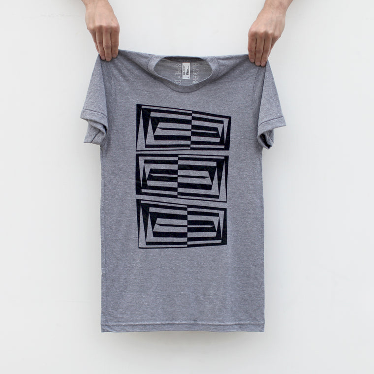 Vertigo Abstract Optical Illusion Print Mens Graphic Tee Heather Gray