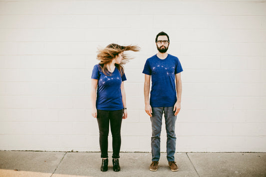 Big Dipper or Little Dipper Mens Graphic Tee on Indigo Blue