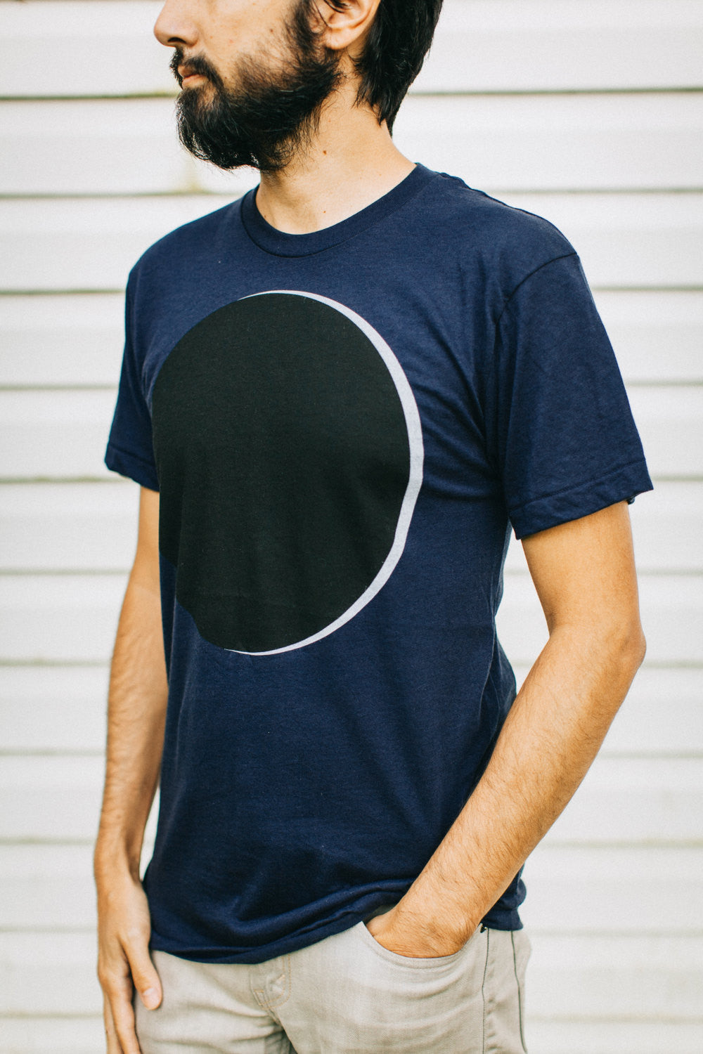 Blackbird Supply Co. Solar Eclipse Full Moon T-Shirt Men's Graphic Tee on Navy Blue 2XL - Mens 49 Chest / Navy Blue