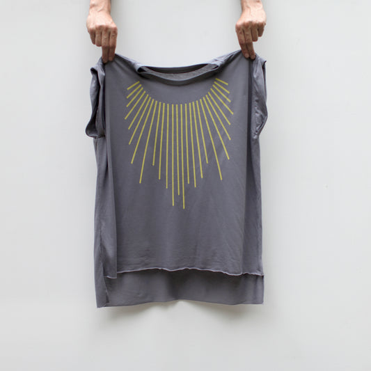 Sun Salutation Loose Fit Flowy Women's Yoga Top Minimalist Art Deco Muscle Tee